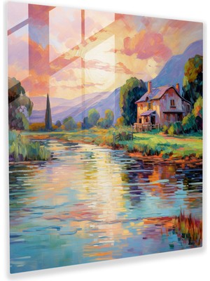 Popcas Klasik Manzara Cam Tablo - Klasik Cam Duvar Sanatı Cam Sanat Huzur