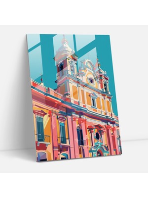 Popcas Pop Art Barok Cam Tablo - Klasizm ve Pop Artı Birleştir Modern Sanat Klasizmi Pop Art ile Kombine Et Ev Dekorasyonu