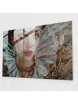 Popcas Barok Tarzı Portre Tablo Ev Dekorasyonu - Kraliçe Portresi Kanvas Tablo