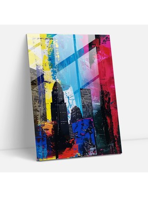 Popcas Andy Warhol Cam Tablo Sanatı - Soyut Şehir Manzaraları - Modern Sanat