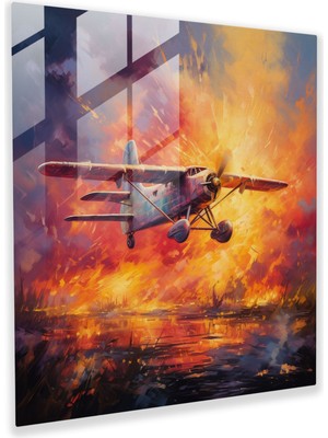 Popcas Uçak Cam Tablo - Uçak Cam Tablo Harika Hayal Gücü