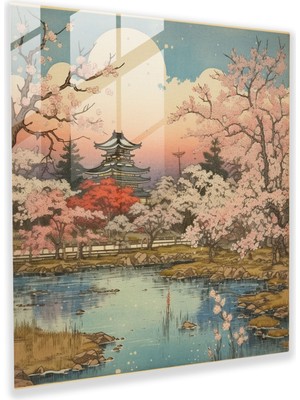 Popcas Asya Tahta Baskı Cam Duvar Sanatı - Asya Huzur Ev Dekorasyonu