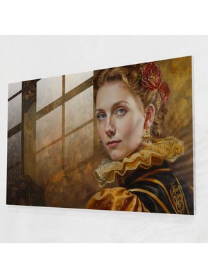 Popcas Barok Tarzı Resim Cam Tablo - Klasik Sanat Ev Dekorasyonu