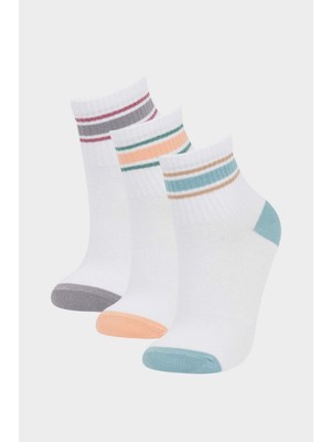 DeFacto Kız Çocuk 3'lü Pamuklu Soket Çorap F8937A8NS