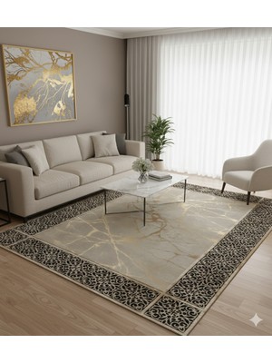 Butikhafsa Kaymaz Dokuma Tabanlı Vintage Halı Şönil Modern Dijital Baskı Retro Şık  Dekoratif Halı