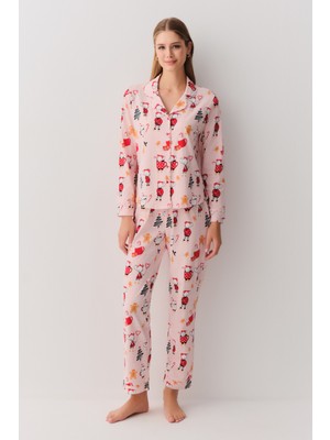 Suwen Lulusu Gömlek Yaka Pijama Takımı