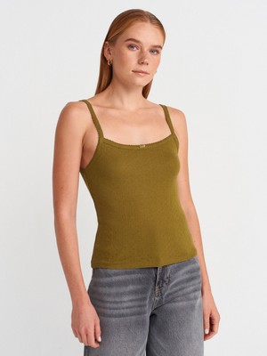 21044 Fiyonk Detaylı Ajurlu Top-Koyu Yeşil