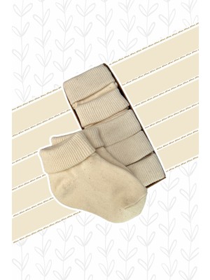 Akface Ham Pamuk Organik Termal Unisex Bebek Çorabı 0-2 Yaş