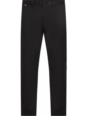 Erkek Teknik Örgü Kumaş Chino Pantolon - Siyah