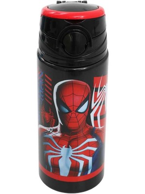 Spiderman Matara 500 ml Siyah Renk 1 Adet Erkek Çocuk Örümcek Adam Lisanslı Suluk Okul Matarası Öğrenci Suluğu