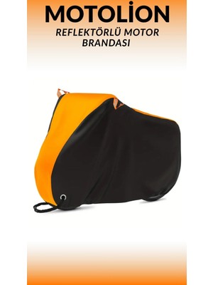 Zontes 350 E Uyumlu Motosiklet Brandası Turuncu Üstlü Siyah Renkli Örtü