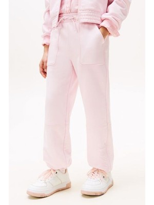 Kız Çocuk Kabartma Baskılı Eşofman Altı - Pembe