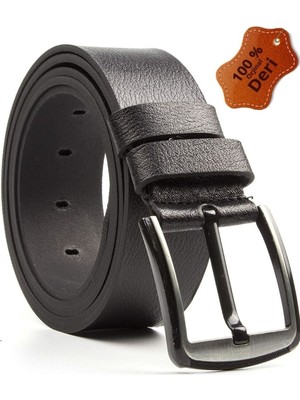 Bosskan 100% Hakiki Deri Kot Kemer Büyük Beden Erkek Siyah Renk Şık Tasarım Günlük Kullanım