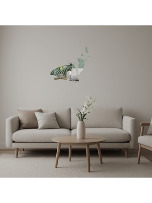 Kelebek Temalı Sanatsal Dekoratif Aynalı Tablo - AKMONL2002-8868