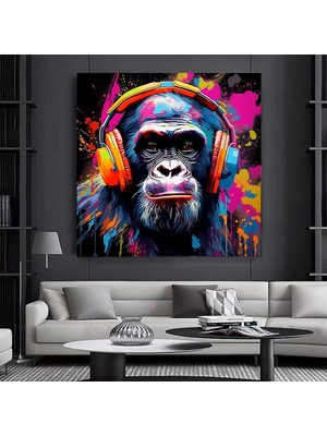 Soyut Sanat Kanvası – Altın Dağlar; Dağ Manzarası Duvar Dekoru; Beyaz Bulutlar Kanvas