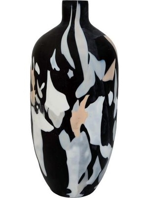 Mat Siyah Cam Vazo 16X38CM