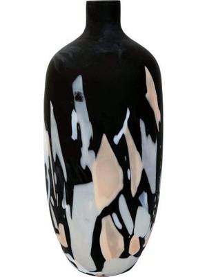 Mat Siyah Cam Vazo 18X45CM