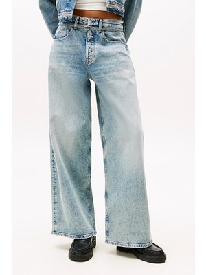 Kadın Charlie Normal Bel Geniş Paça Jean Pantolon - Açık Mavi