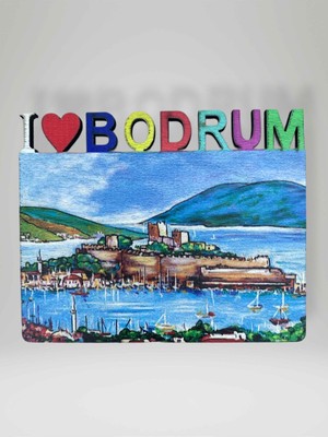 Bodrum Temalı Ahşap Magnet Lazer Kesim Buzdolabı Süsü