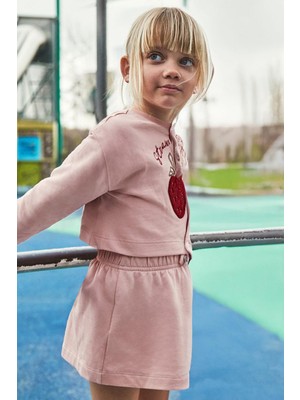 Kız Çocuk Sweatshirt Elbise – Pembe
