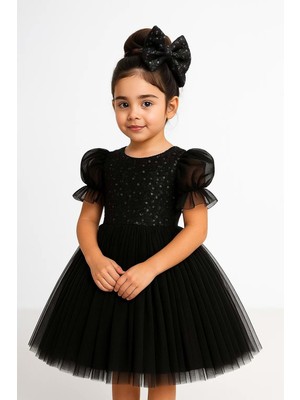 Balon Kol Pul Payet Kız Çocuk Tütü Elbise M00751