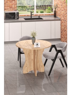 Yuvarlak Yemek Masası Mutfak Balkon Masası Çok Amaçlı Masa