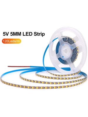 5 Volt 2835 Şerit LED 5 mm Yeşil 120 Ledli IP20 (5 Metre)