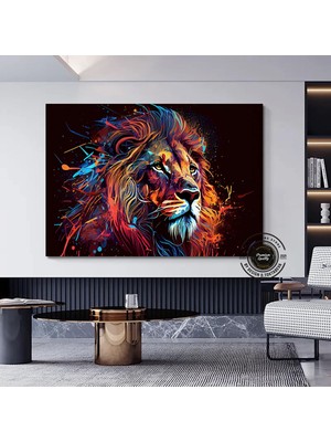 Boğa Kanvas Tablosu; Renkli Boğa; Boğa Resim Sanatı; Boğa Duvar Dekoru; Highland Ineği; Soyut Boğa K