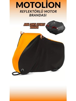 Vespa Gts 250 Arka Çanta Uyumlu Motosiklet Brandası Turuncu Üstlü Siyah Renkli Örtü
