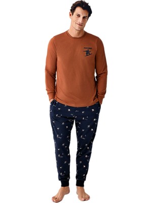 Arnetta Erkek Kahverengi Pijama Takımı