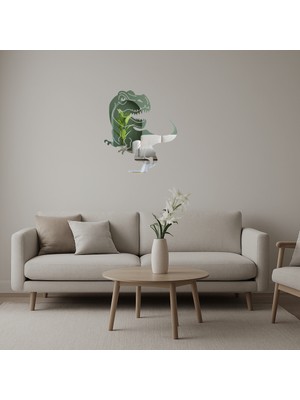 Dinozor Figürlü Çocuk Odası Dekoratif Aynalı Tablosu - AKMONL8111-3452