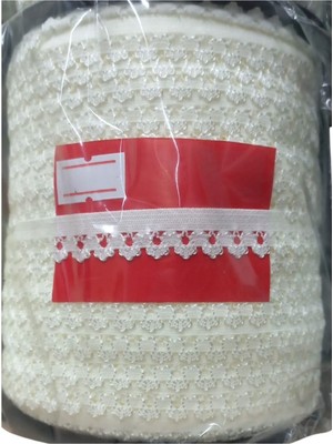 Demir Grup cc Çamaşır Lastiği Dantelli 1 cm 75 Metre 1 Top Ekru