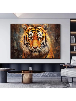 Boğa Kanvas Tablosu; Renkli Boğa; Boğa Resim Sanatı; Boğa Duvar Dekoru; Highland Ineği; Soyut Boğa K