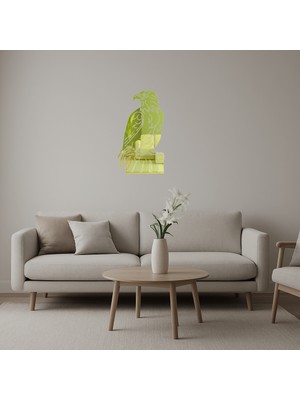 Ağaç Kütüğünde Amerikan Kartalı  Dekoratif Altın Aynalı Tablo - AKMONL3143-6505