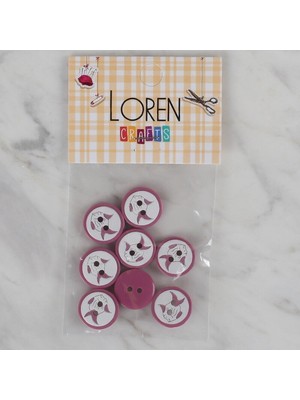 Demir Grup cc Loren Crafts Vişne Çürüğü 8 Li Balık Düğme - 572