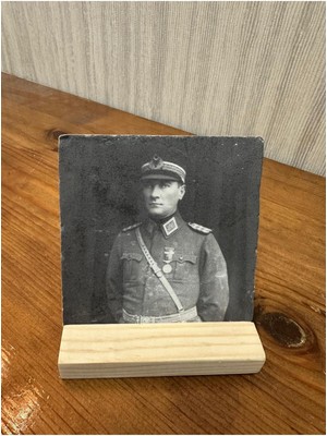 Atatürk Baskılı Taş Masa Üstü Tablo Dekor 10X10CM - Tablo - Dekor