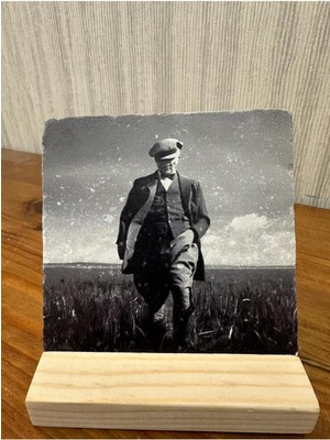 Atatürk Baskılı Taş Masa Üstü Tablo Dekor 10X10CM - Tablo - Dekor