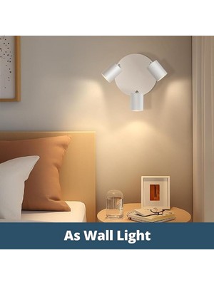 Riolight Modern3 Beyaz Mutfak,salon,giyinme Odası,cafeler Için Gün Işiğı Metal 3lü Spot(Ampul Dahil)