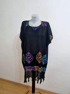 Etnik Desen Baskılı El Işi Pareo Tunik