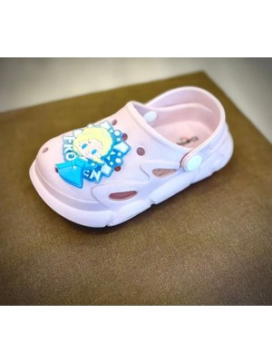 Terlik Sandalet Pudra Frozen Detaylı