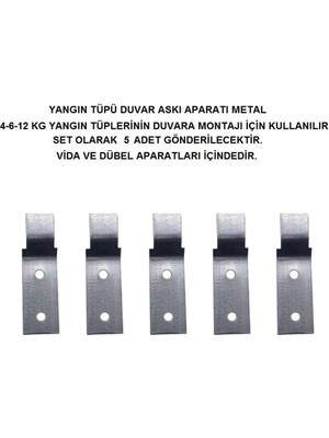 İnterform Yangın Tüpü Askı Aparatı Metal 5'li Set Vida ve Dübel Dahil