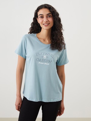 Lc Waikiki Yeni Sezon Bisiklet Yaka Baskili Kadin Pijama Ust - S52482Z8