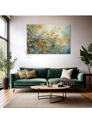 Kanvas Tablo Yüksek Kaliteli Kanvas Duvar Tablosu Dallar ve Yapraklar Yeni Ev Hediyesi Ev Dekorasyon