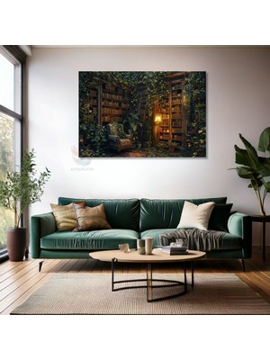 Kanvas Tablo Yüksek Kaliteli Kanvas Duvar Tablosu Klasik Kitaplık Yeni Ev Hediyesi Ev Dekorasyon