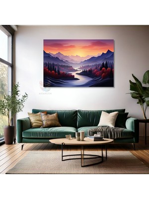 Kanvas Tablo Yüksek Kaliteli Kanvas Duvar Tablosu Nehir Manzarası Yeni Ev Hediyesi Ev Dekorasyon