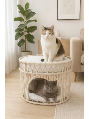 Çift Katlı Kedi Yatağı – Konforlu, Modern ve Şık Tasarım