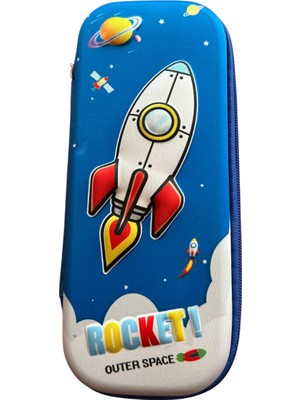 Tatlı Sebep Roket Temalı 3 D Kalemlik Sert Kapaklı 2 Bölmeli