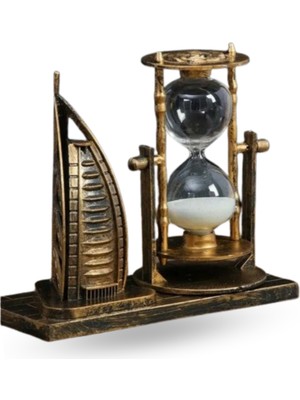 Büro Ev Ofis Hediyesi Için Yelkenli Dekorlu Kum Saati