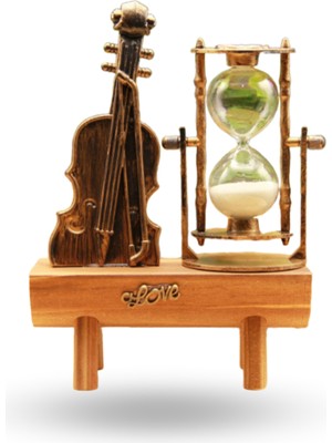 Büro Ev Ofis Hediyesi Için Keman Dekorlu Kum Saati