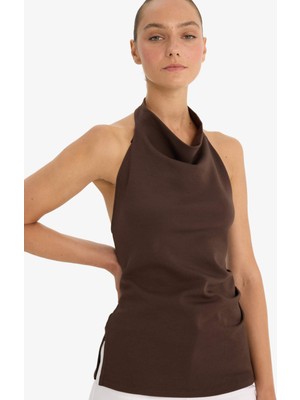 DeFacto Slim Fit Halter Yaka Bluz F8007AX25AU
